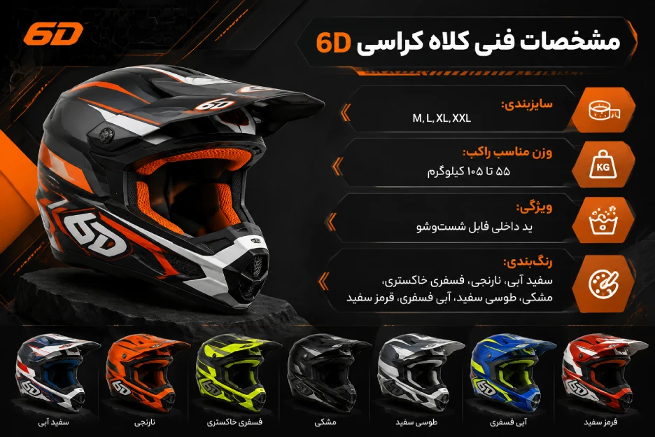 مشخصات کلاه کراسی 6D
